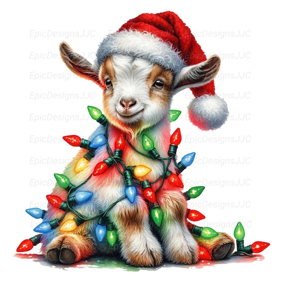 Christmas Goat PNG, Sublimation Design, Farm Animal Png, Goat Clip Art, Animal Clipart, T-Shirt Design, Digital Download, Png Designs