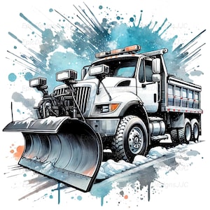 Camion chasse-neige Png, sublimation, chauffeur de camion Png, chasse-neige Png, clipart camion, conception de T-shirt, téléchargement numérique, dessins Png, DTF