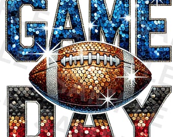 Game Day PNG, Sublimation, Sequin Football Png, Football ball Png, Football Season Png, T-Shirt Design, Sport Png, Digital Download Png, DTF