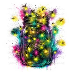 Firefly Mason Jar png, Lightning Bug zomeravond ontwerp, Cottagecore Fireflies, natuurliefhebber sublimatie png, digitale download