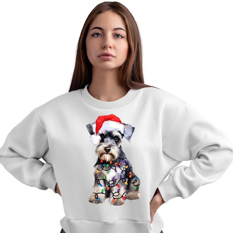 Julminiatyrschnauzer PNG, PNG sublimeringsdesign, juldjur PNG, god jul PNG, digital nedladdning, god jul PNG bild 9