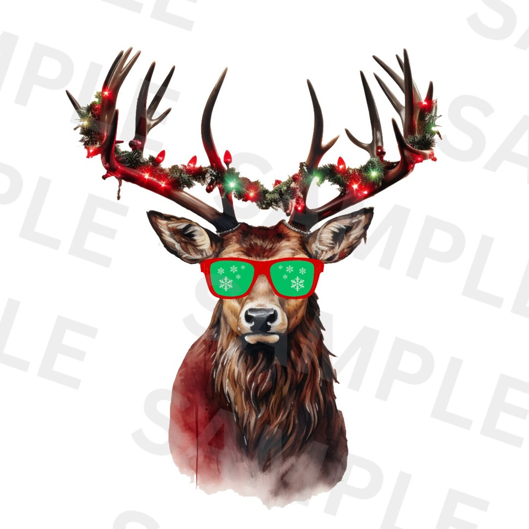 Christmas Deer PNG | Digital Download | Christmas Deer Hunting PNG ...