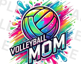 Volleyball Mom Png, Sublimation Design, Sports Mom Png, Volleyball Png, Trendy Png, T-Shirt Design, Digital Download, DTF Png