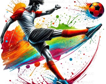 Soccer Player Png, Sublimation Design, Soccer Png, Athlete Png, Sport Png, T-Shirt Design, Digital Download, Png Designs, DTF Png