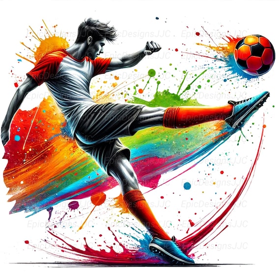 Soccer Player Png, Sublimation Design, Soccer Png, Athlete Png, Sport Png, T-Shirt Design, Digital Download, Png Designs, DTF Png
