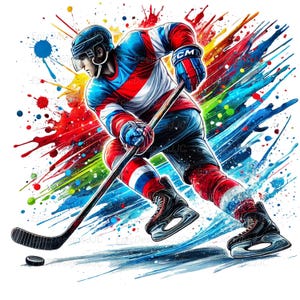 Hockey Player Png, Sublimation Design, Hockey Png, Athlete Png, Sport Png, T-Shirt Design, Digital Download, Png Designs, DTF Png