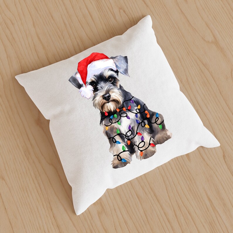 Julminiatyrschnauzer PNG, PNG sublimeringsdesign, juldjur PNG, god jul PNG, digital nedladdning, god jul PNG bild 10
