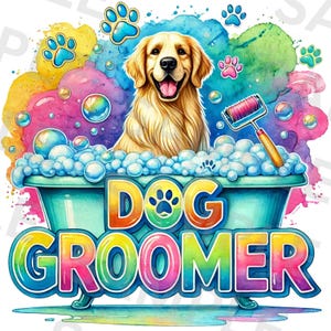 Dog Groomer PNG, Sublimation Design, Dog Lover Png, Pet Groomer Png, T-Shirt Design, Png Designs Trendy, Digital Download, DTF Png image 2