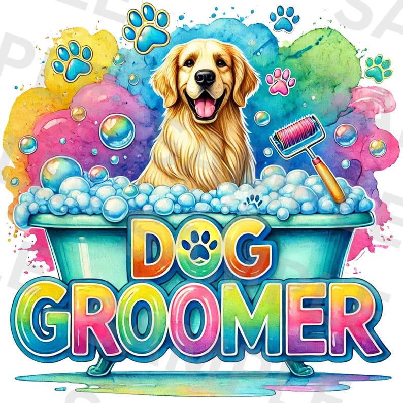 Dog Groomer PNG, Sublimation Design, Dog Lover Png, Pet Groomer Png, T-Shirt Design, Png Designs Trendy, Digital Download, DTF Png image 2