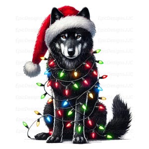 Christmas Wolf PNG, Sublimation Design, Wolf Clip Art, Wolf Png, Animal Clipart, T-Shirt Design, Digital Download, DTF Png, Png Designs