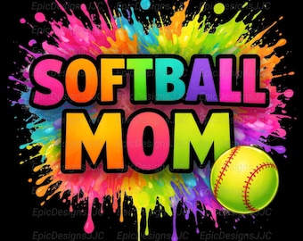 Softball Mom PNG, Sublimation Design, Softball Mom Shirt, Sports Mom PNG, Game Day Mom Clipart for Shirts, Digital Download