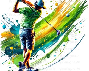 Golfer Png, Sublimation Design, Golfing Png, Athlete Png, Sport Png, T-Shirt Design, Digital Download, Png Designs, DTF Png