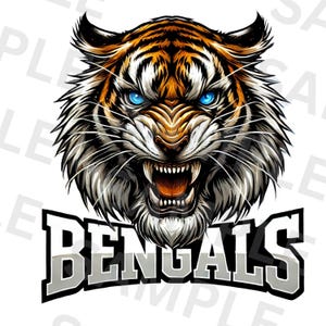 Bengals Png, Sublimation Design, Bengal Tiger Png, Mascot Png, Tiger Designs, Sport Png, T-Shirt Design, Instant Digital Download Png, DTF