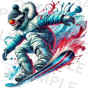 Snowboarder Png, Sublimation Design, Winter Sport Png, Athlete Png, Sport Png, T-Shirt Design, Digital Download, Png Designs, DTF Png
