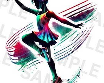 Iridescent Tap Dancer Png, Sublimation Design, Dancing Girl Png, Dance Mom Png, Colorful Design, T-Shirt Design, Digital Download Png, DTF