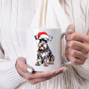 Julminiatyrschnauzer PNG, PNG sublimeringsdesign, juldjur PNG, god jul PNG, digital nedladdning, god jul PNG bild 2