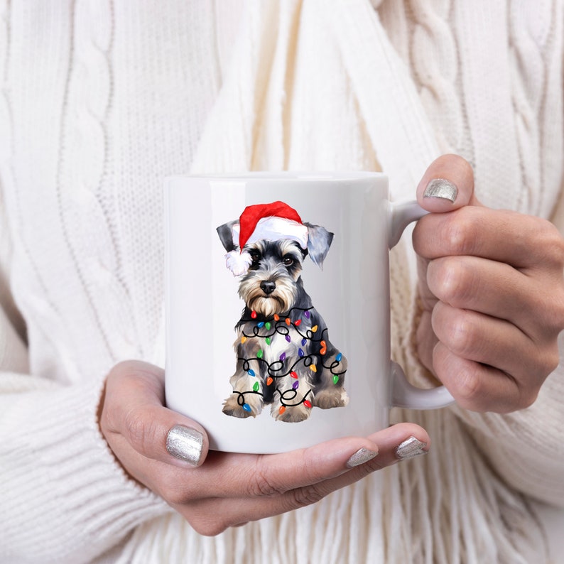 Julminiatyrschnauzer PNG, PNG sublimeringsdesign, juldjur PNG, god jul PNG, digital nedladdning, god jul PNG bild 2