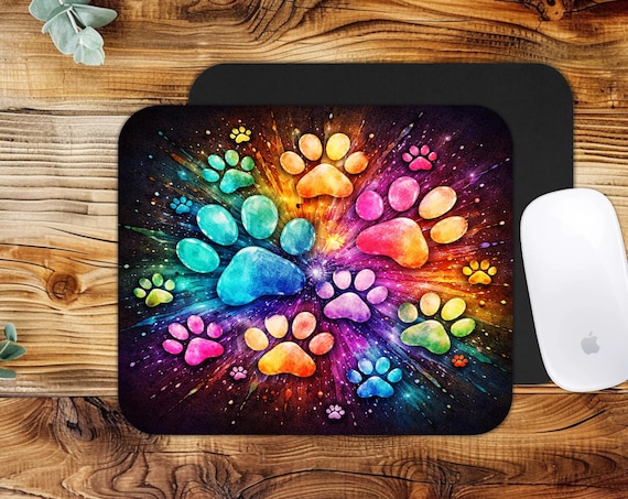 Paw Print Mouse Pad PNG, Sublimation Design, Dog Lover Desk Decor, Pet Lover Png, Digital Download