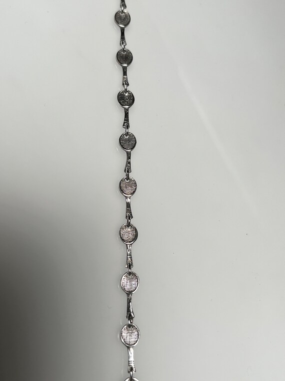 Tennis Bracelet Rackets Continuous Pattern Sterli… - image 2