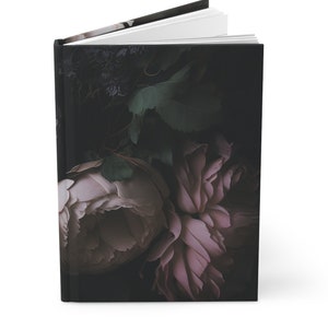 Dark Academia Floral Journal, Witchcore Journal, Dark Mystic Flower Design, Witchy Aesthetic Gift, Botanical Dark Academia Journal