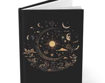 Magical Moon Hardcover Matte Journal, Witchcore Journal, Mystic Moon Notebook, Gift for Moon Lover, Celestial Moon Journal, Gift for Writer