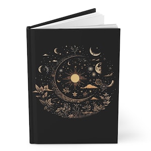 Magical Moon Hardcover Matte Journal, Witchcore Journal, Mystic Moon Notebook, Gift for Moon Lover, Celestial Moon Journal, Gift for Writer