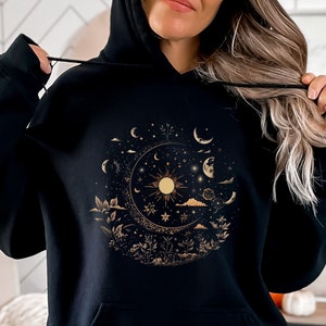 Magical Moon Sweatshirt, Witchcore Hoodie, Mystic Moon Sweater, Gift for Moon Lover, Celestial Moon, Witchy Aesthetic Gift, Moon Sweatshirt