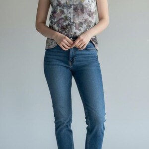 Reclaimed Eddie Bauer Tencel Tunic: Hand-Dyed Sleeveless Boho Top image 6