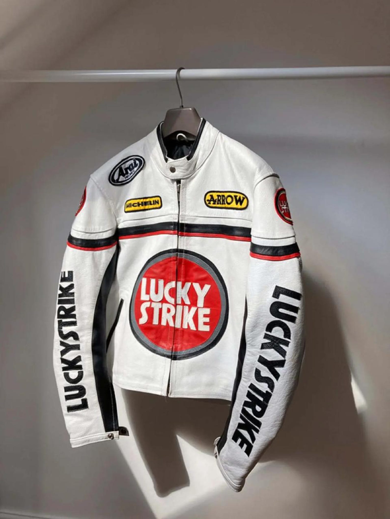 Men's Lucky Strike Cowhide Leather Biker Jacket - Etsy