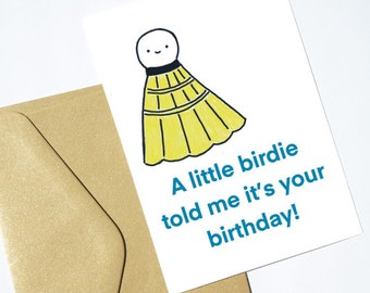 Badminton Birthday Card. Digital Download. Instant Download. Birthday card. Badminton gift. Printable Card. Blank Card. Pun Birthday Card.