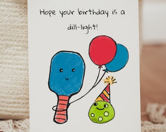 Pickleball Birthday Card. Pickleball Card. Pickleball gift. Cute Pickleball Gift. Pickleball Download. Digital Download.