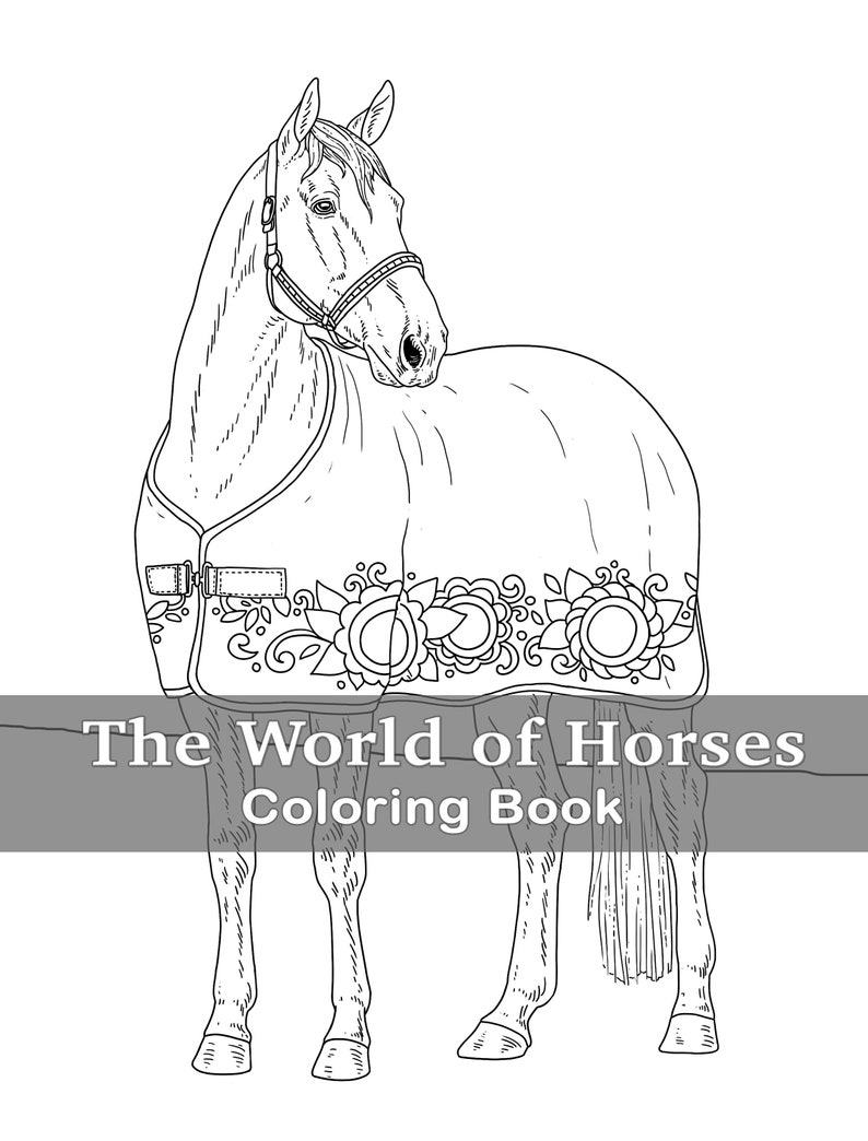 The World of Horses Coloring Book 30 Beautiful Equine Etsy