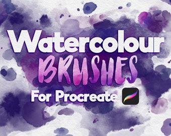 Procreate Watercolour Brushes, Realistic Texture Illustration Brushes (Digital Download)
