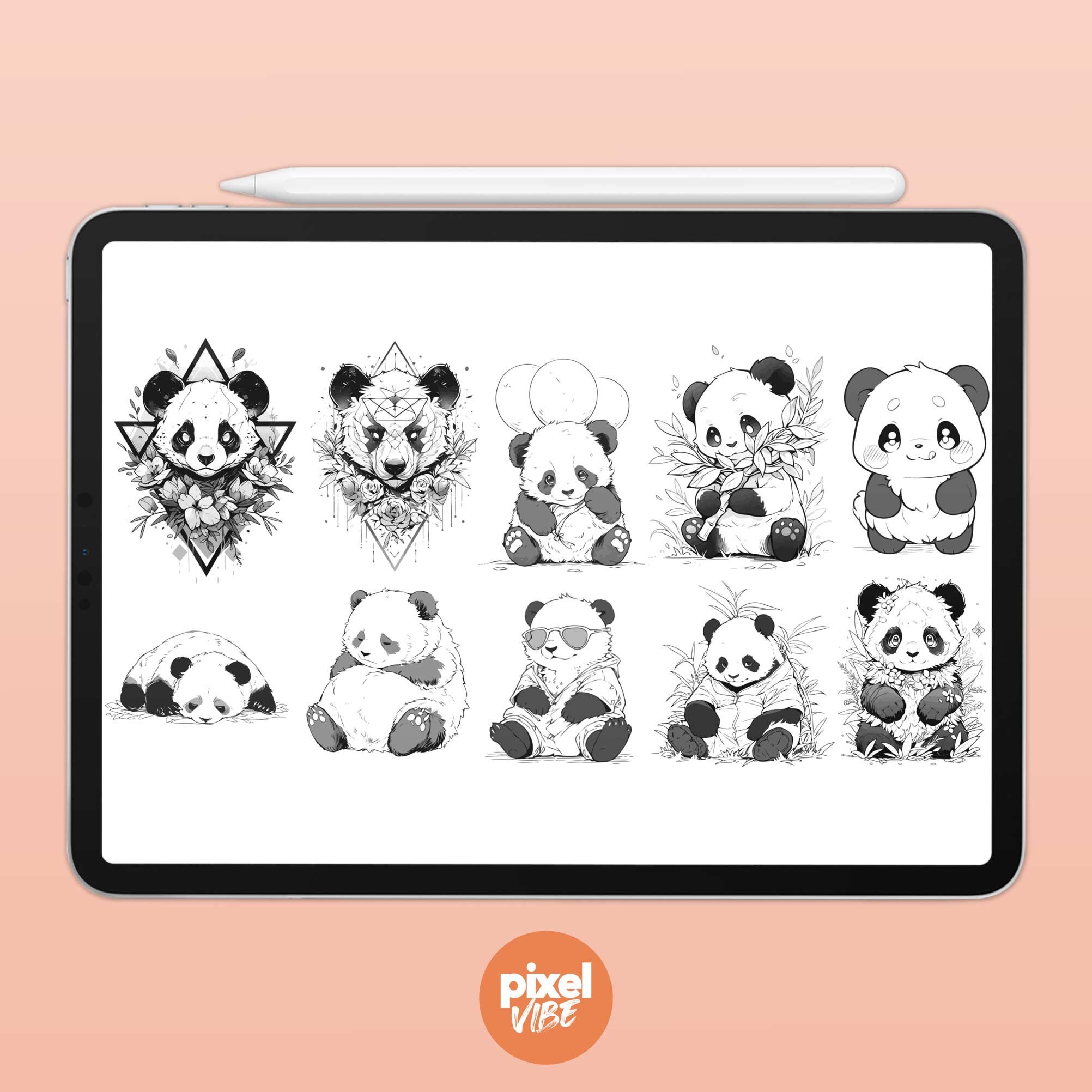 30 Panda Bear Stamp Brushes for Procreate - Illustration Art Set - Etsy