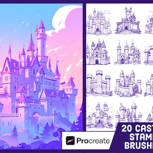 20 kasteelstempelborstels voor voortplanting - Fantasy Illustratie Brush Pack