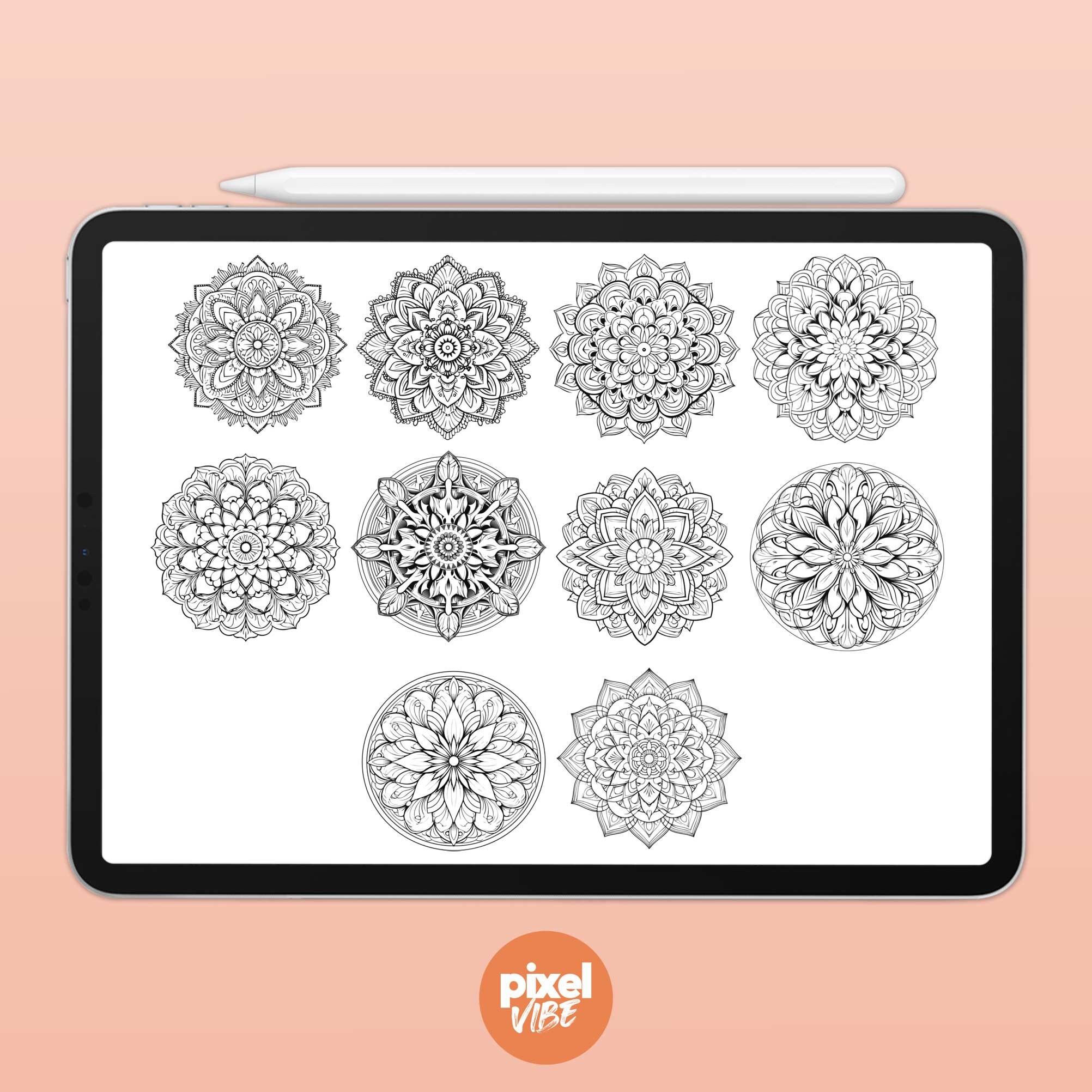 20 Mandala Stamp Brushes for Procreate - Tattoo Illustration Brush Pack ...