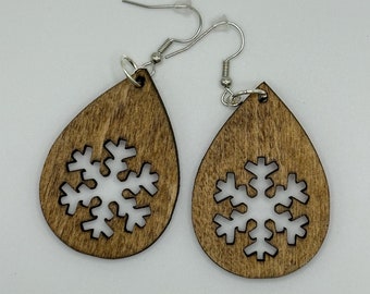 Snowflake teardrop earrings