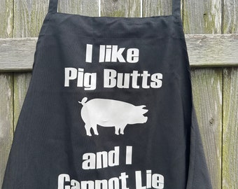 I like pig butts and I cannot lie men’s black apron