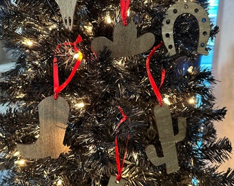 Cowboy/Western Christmas Ornament Set (Texas)