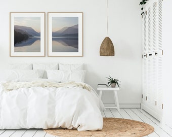 Lake Reflection Photography Print Set: Mountain Landscape Wall Art (Digital Download)