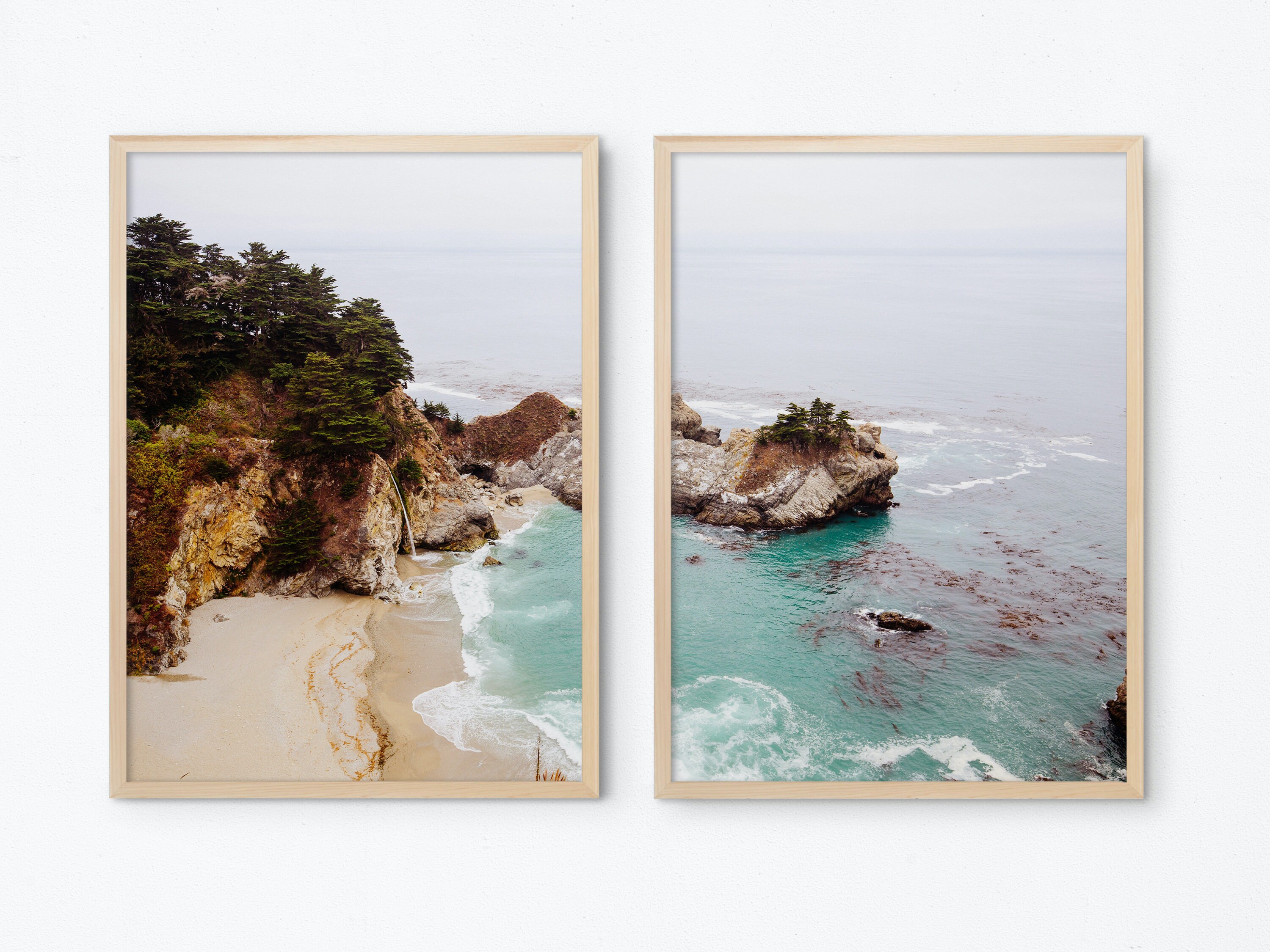 Big Sur Coastal Photography Print Set: California Beach Cove (digital ...