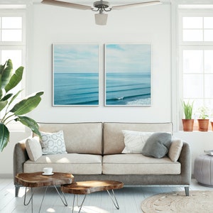 Ocean Waves Printable Wall Art Set of 2, Abstract Ocean Wall Art, 2 Piece Wall Art Digital Download