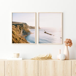 Ocean Cliffs Printable Wall Art Set of 2, Coastal Wall Art Prints, 2 Piece Wall Art Digital Download