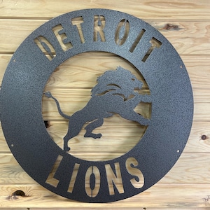 Detroit lions custom metal sign
