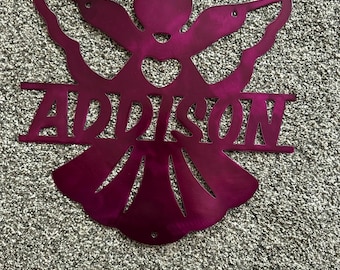 custom metal Angel name sign-