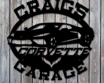 Corvette Garage 2021 - Personalized Custom Metal Sign - Metal Wall Art - Custom Sign