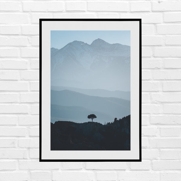 Pyrenees - Affiche Poster - Great pyrenees - Mystic - French poster - Adventure time - Pic du Canigou - Catalan - Drone photography
