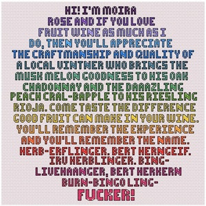 Herb Ertlinger fruit wine cross stitch pattern