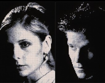 Buffy & Angel cross stitch patterns UNTESTED