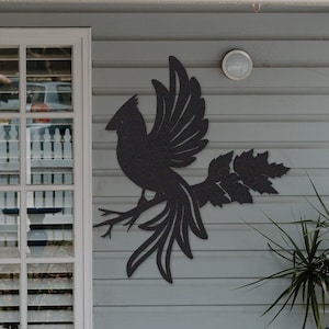 Cardinal on a Branch Metal Sign, Metal Birds Art,Metal Garden Decor,Outdoor Decor,Cardinal on a Branch,Bird Lovers Gift,Front Yard Decor